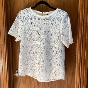 White Lace Banana Republic Blouse